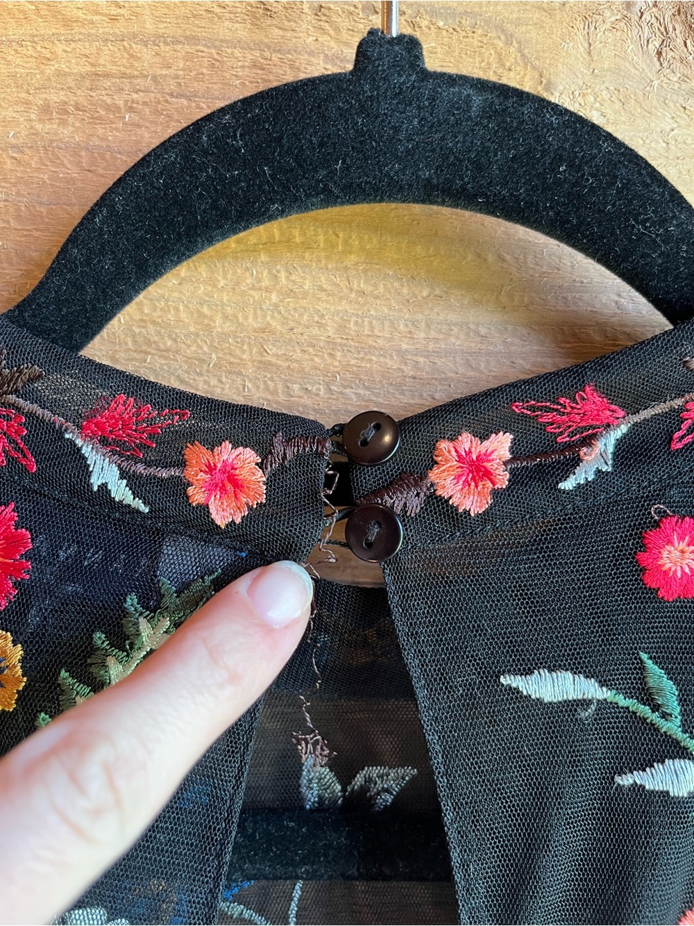 RANNA GILL - NWT Anthropologie Black Maxi Dress Multicolor Floral Embroidery - Picture 7 of 15